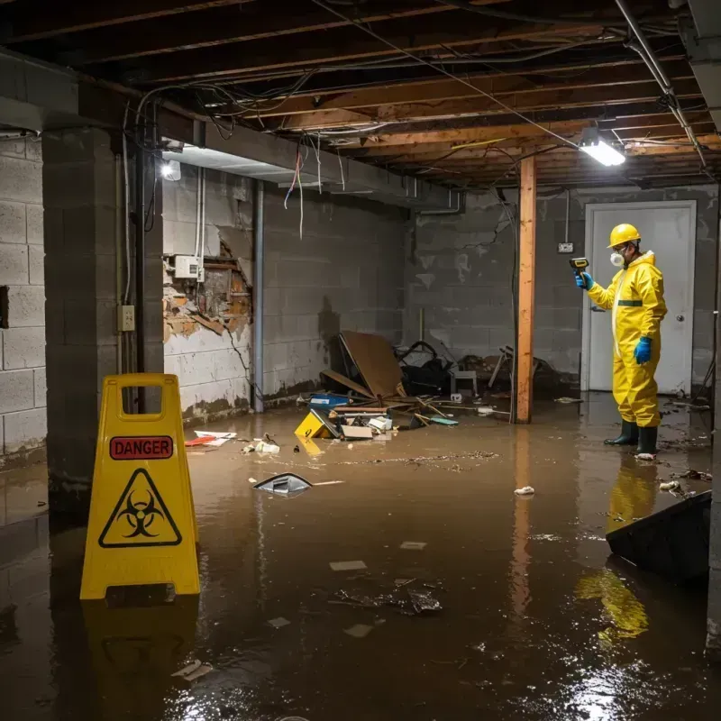 Flooded Basement Electrical Hazard in Apache, OK Property