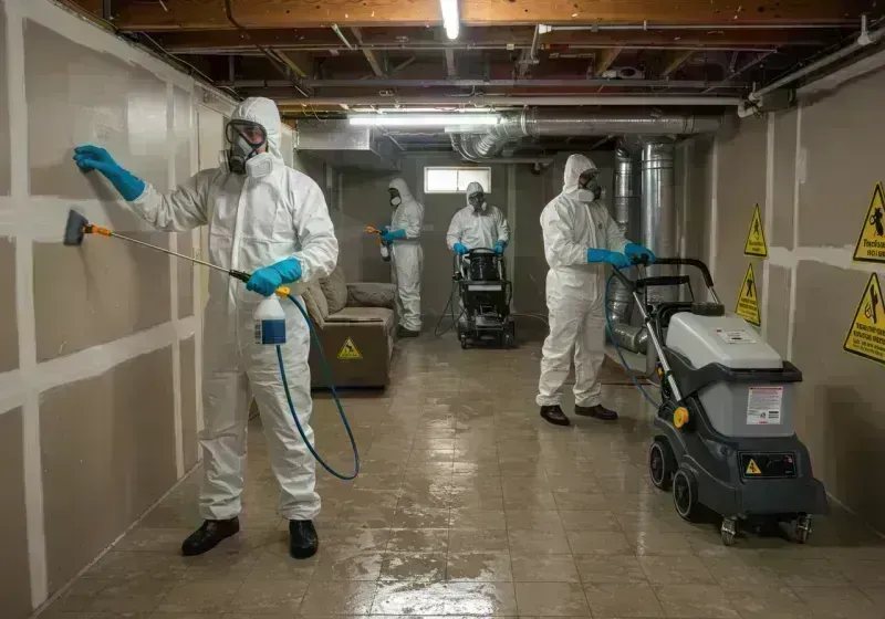 Basement Moisture Removal and Structural Drying process in Apache, OK